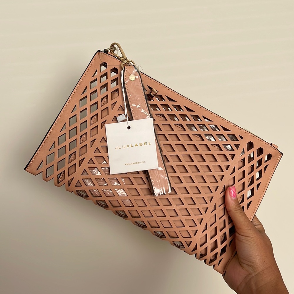 brand new nude clutch wristlet